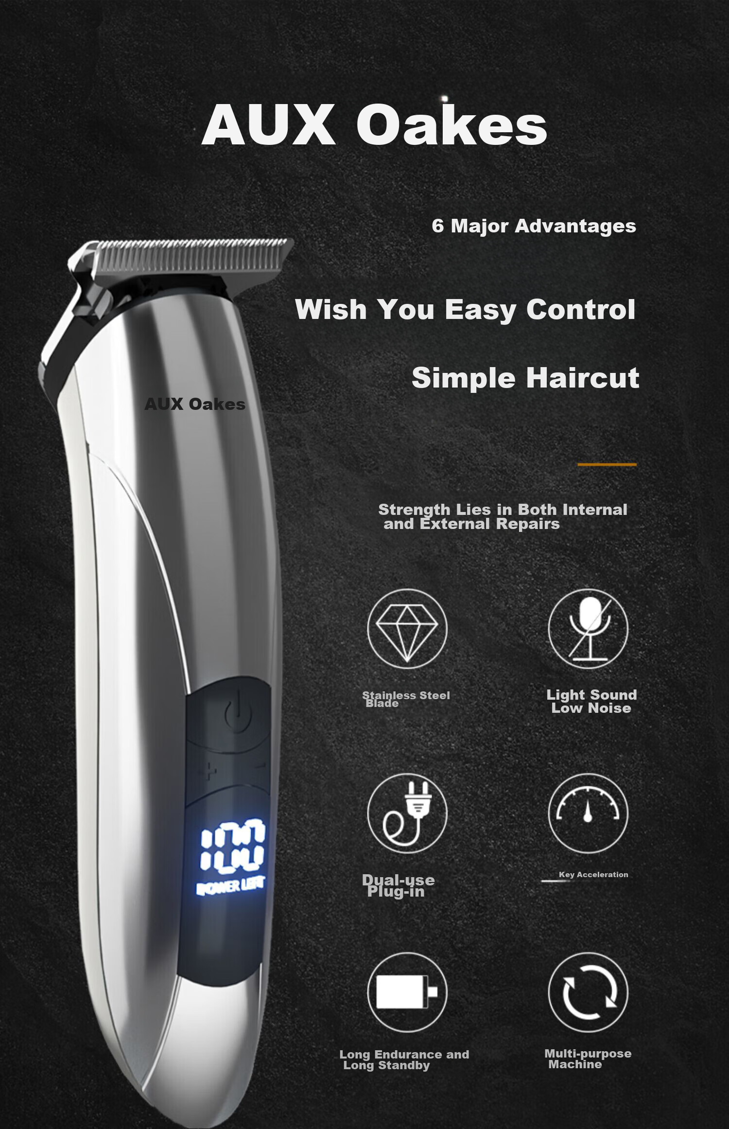 AUX Electric Hair Clipper, Hair Trimmer for Home Use, Suitable for Adults, Children And Babies, Self-Haircut [T-Shaped Blade], Graduation Gift 3