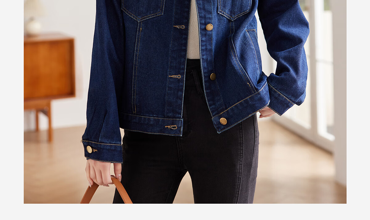 She Enjoy Vintage Denim Jacket Women Commuter Versatile Short Cardigan T53D040 7