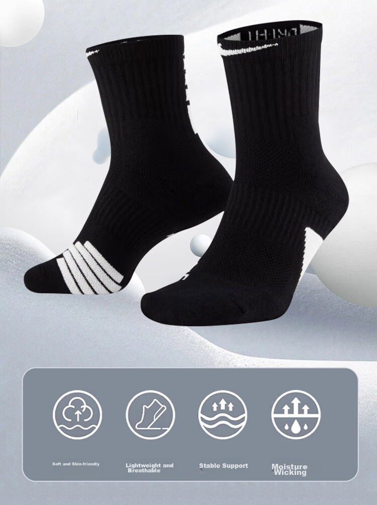 NIKE Elite Mid-Calf Basketball Socks, Black (1 Pair), SX7625-013 2