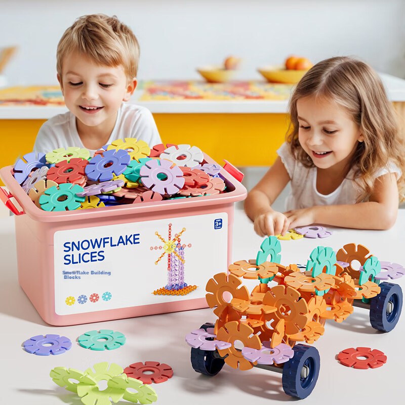 Babibu 400 Thick Snowflake Pieces, 3D Building Blocks Toy for Boys And Girls Aged 3-6, Children's Birthday Gift