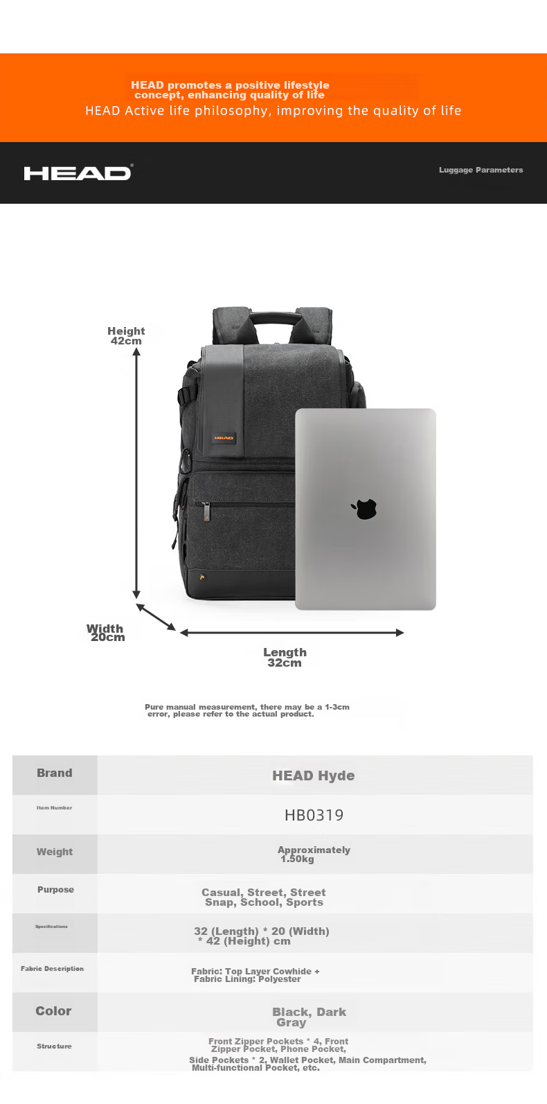 HEAD Camera Backpack, Large Capacity Shoulder Bag, National Geographic Laptop Bag, Water-Resistant Photography Backpack, Schoolbag, 520 Gift 7