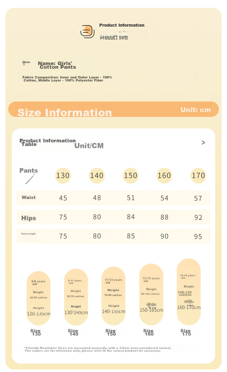 LangSha [7A Antibacterial Three-Layer Padded] Children's Autumn Pants, Girls' Thermal Underwear, Middle School Students' Thickened School Uniform Essential, Cotton Thermal Pants 14