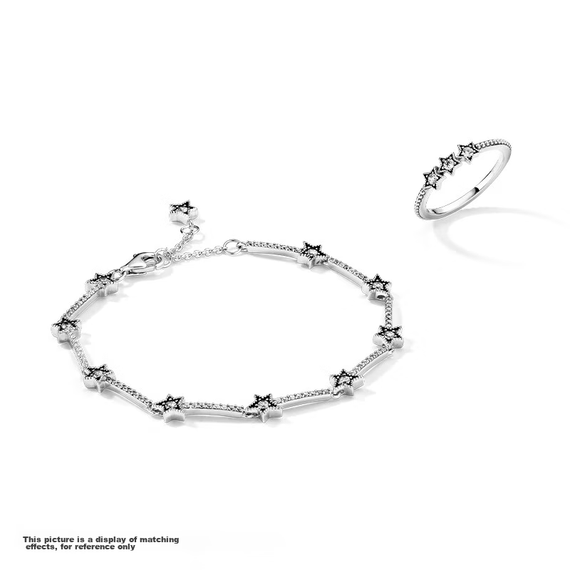 Pandora Starry Sky Bracelet, 925 Silver Meteor, Simple And Versatile, Niche Birthday Gift for Girlfriend