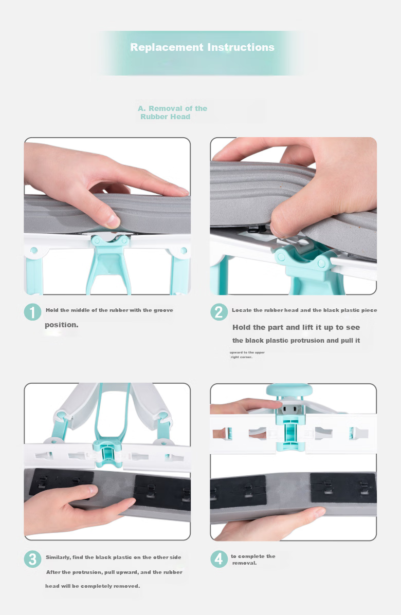 MIAOJIE Sponge Mop with 27cm Handle, 124cm Total Length, 1 Head Foldable Lazy Household Mop, No-Hand Cleaning Sponge Absorbent 11