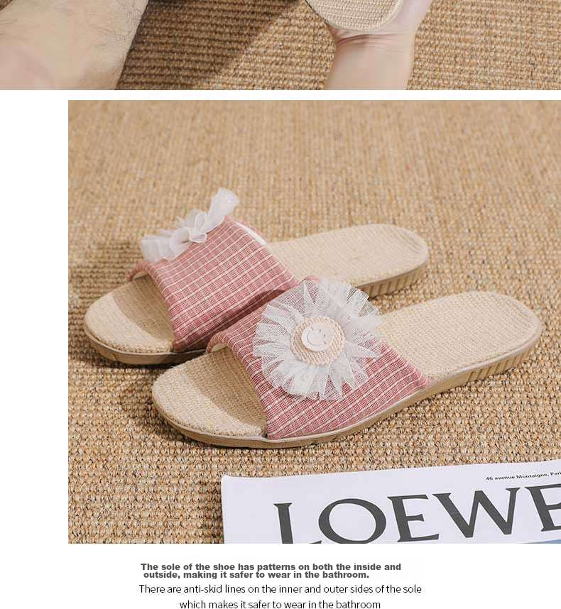 Huili Linen Slippers, All-Season Couple's Indoor/outdoor Floor Slippers, Sweat-Absorbing Cotton And Linen Sandals, HL0153 Blue Size 44-45 13