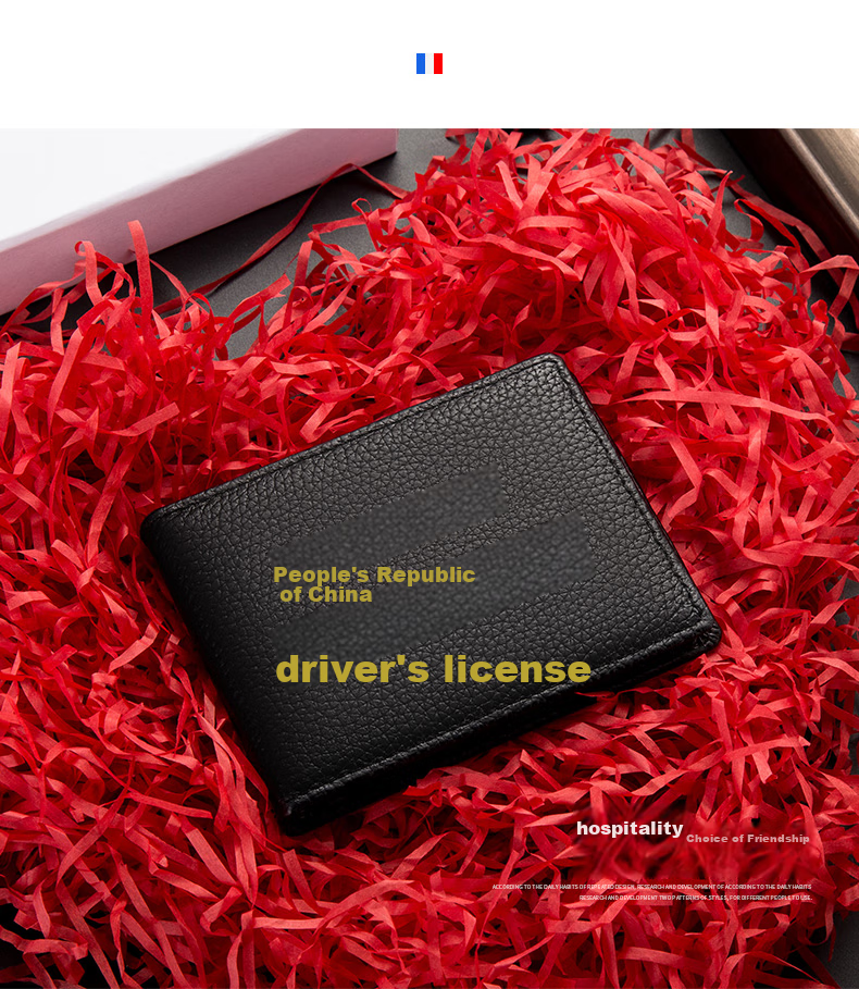 Meizhouyeniou Driver's License Holder, Leather Card Holder, Top-Grain Cowhide Wallet, Black Birthday Gift for Boyfriend 3