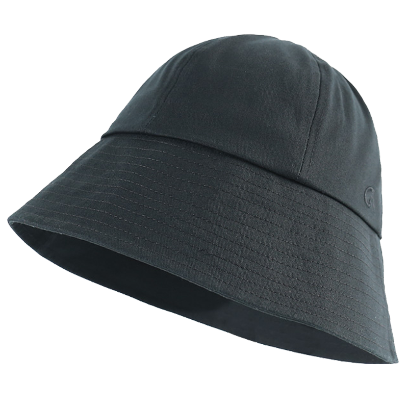 CACUSS Women's All-Season Sun Protection Fisherman Hat, Outdoor Sunshade UV-Resistant Wide-Brimmed Black Large Hat