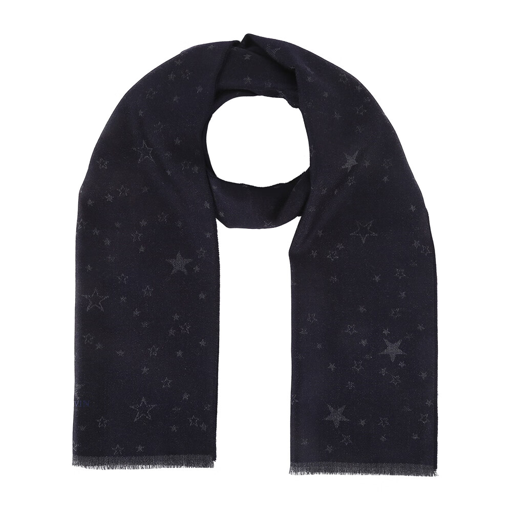 【lanvin围巾】浪凡 lanvin 羊毛围巾男秋冬保暖时尚休闲星星图案披肩