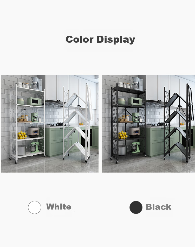 Shunyou Kitchen Storage Rack, Floor-Standing Organizer, Bathroom Movable Shelf, No Installation Required, Storage Rack, White, SY-040 11