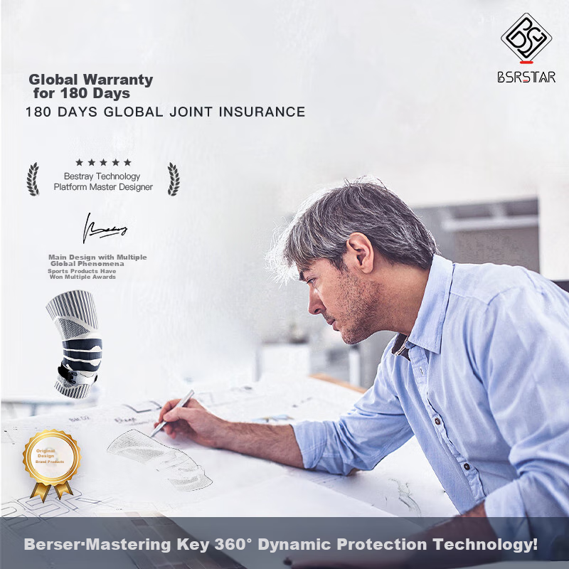 Bestray 5D Knee Brace for Sports Meniscus Injury And Fluid Retention, Professional Basketball Knee Support for Me