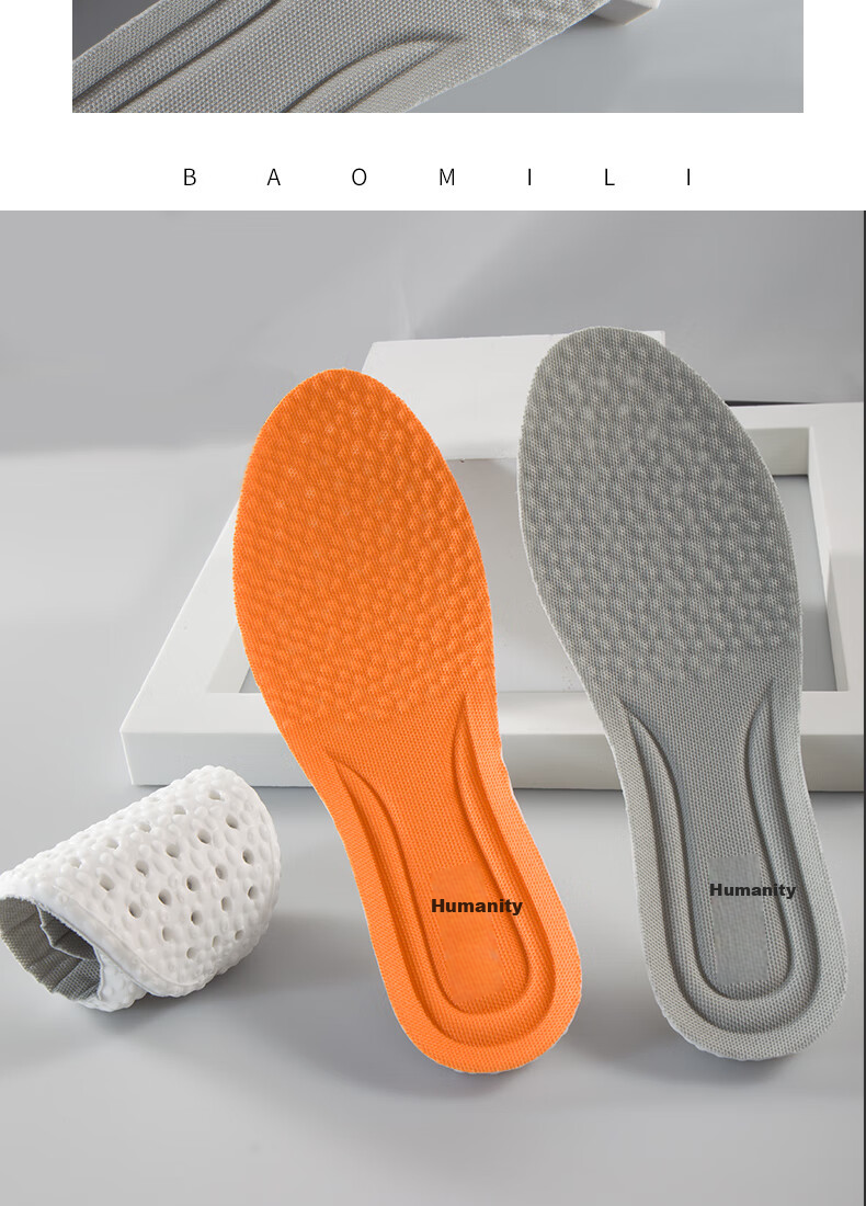 RENBEN 2 Pairs Sports Insoles for Men, Soft Elastic Shock-Absorbing Sweat-Absorbing Breathable Running Antibacterial Odor-Resistant 6019 Black Size 41-42 13