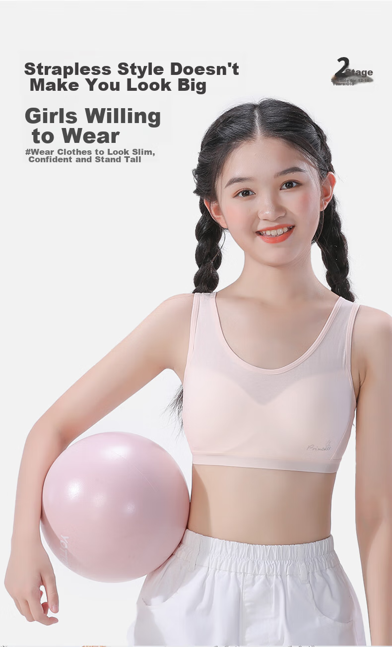Ailier &ouluola Girls' Underwear, Bra for Ages 15-18, High School Pure Cotton, Puberty, Middle School Teenagers, Adolescent Girls, Student Bras, Size 75B 2