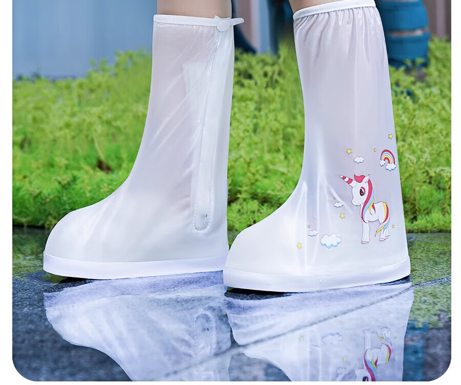 Zhengyu Children's Waterproof Non-Slip Rain Shoe Covers Thickened Rainproof Overshoes for Boys and Girls Elementary School Students 15