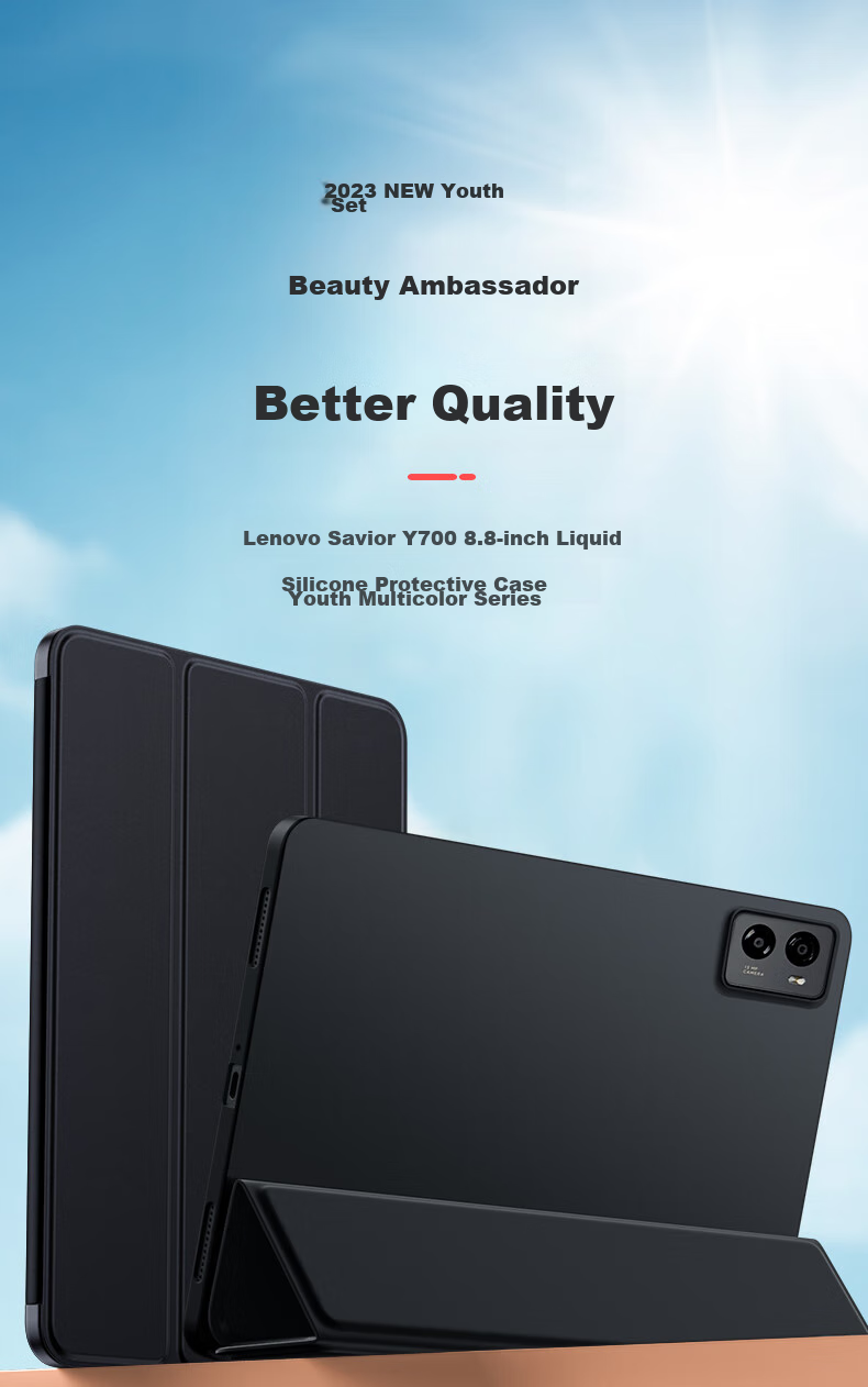 BIAZE Compatible with Lenovo Legion Y700 Third Generation Protective Case, Lenovo Tablet 8.8-Inch TPU Shockproof Transparent Soft Case PB555-Transparent White 1