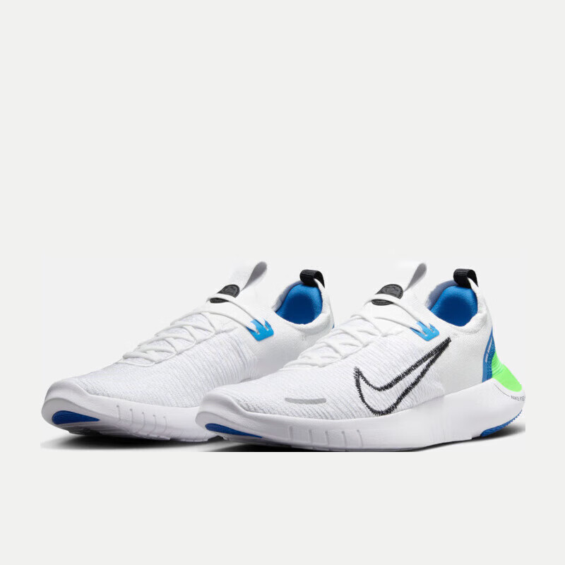 NIKE Men's Cushioned Running Shoes, FREE RN FK NEXT Sneakers, FB1276-104 White Blue Green, Size 40.5