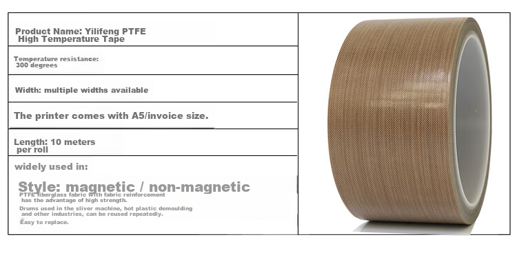 Elifo Teflon Iron Fluorocarbon Tape, Heat Resistant up to 300 Degrees, Insulating And Wear-Resistant Tape, Specially Designed for Sealing Machines And Vacuum Pumps, 0.13mm Thick, 38mm Wide, 10 Meters Long 3