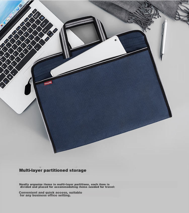 TIANSE Handheld Zipper Document Bag Briefcase for Men And Women, Simple 3D Business Office Meeting File Bag, Promotional Training Portable Large Capacity, Customizable TS-225 6