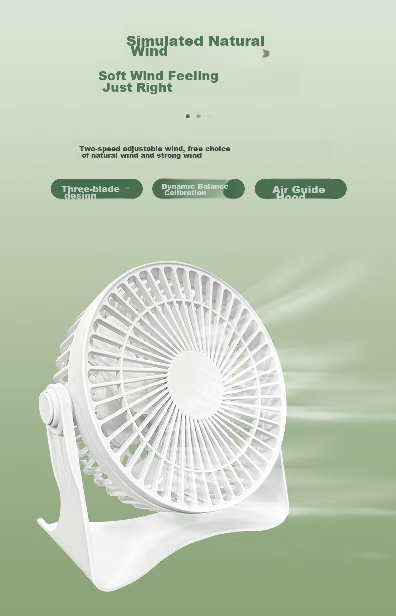 ALittleFlower [Desktop Fan] Desktop Fan, Small Quiet Fan, Latest 2026 Model with Ultra-Long Battery Life, Portable for Dormitory, Office And Students, USB Rechargeable 4