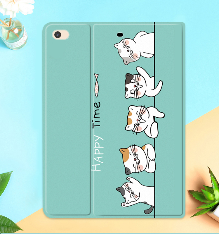Jiangming Compatible with 7.9-Inch Apple Tablets IPad Mini 1/2/3/4/5 Protective Case Soft Shell Full Coverage Cartoon Cute Cat Design Automatic Screen Dimming Sleep Support for Binge-Watching 11