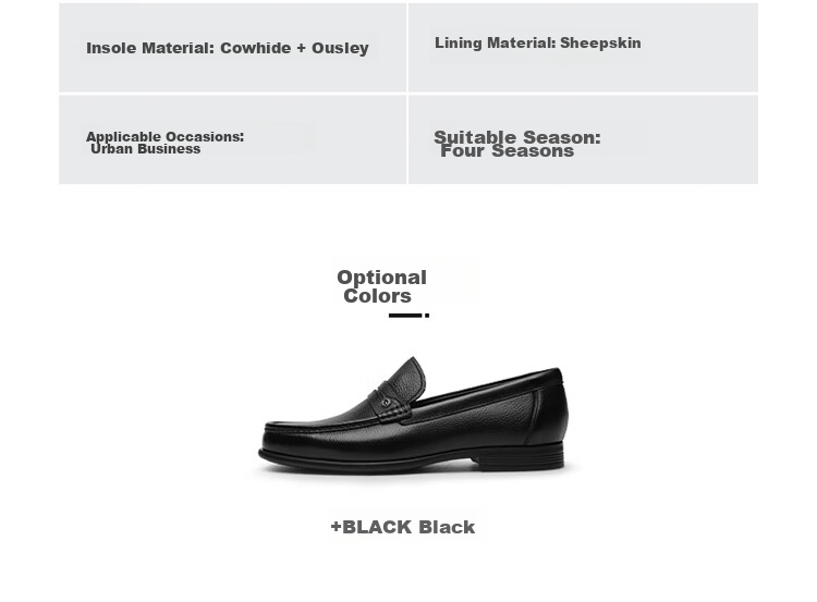 Goldlion Men's Loafers, Leather Shoes, Lightweight Comfortable Slip-On Business Casual Shoes, G521310528AAA, Black, Size 42 22