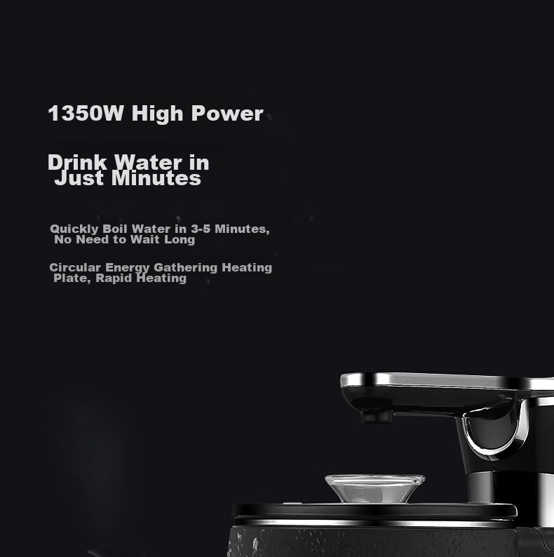AUCMA Automatic Water-Boiling Electric Kettle, Tea Maker, Electric Tea Stove, Kung Fu Tea Set, Tea Table All-In Machine, Tea Brewing, Double-Layer Insulation, Anti-Scalding, 304 Stainless Steel Water Boiler, 0.8L Electric Kettle J11 9