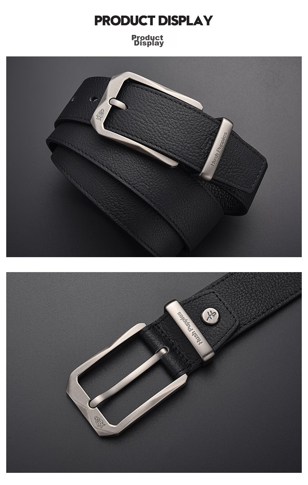 Hush Puppies Men's Belt with Pin Buckle, Classic Retro Trendy Casual Versatile Youth Waistband, Birthday Gift for Boyfriend 9