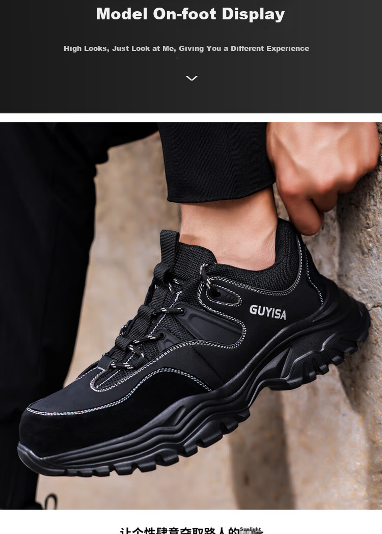 GUYISA Safety Shoes for Men, Summer Breathable, Electrician Insulated, Anti-Smashing, Anti-Puncture, Ultra-Light Work Functional Shoes 3102KV Size 39 13