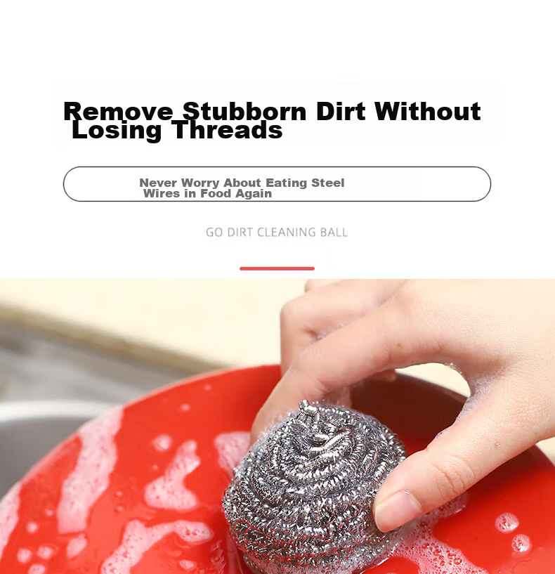 BASUN Steel Wool Scrubber, Pack of 8, Kitchen Dish Cleaning Ball, Pot Scrubber, Degreaser And Stain Remover 13
