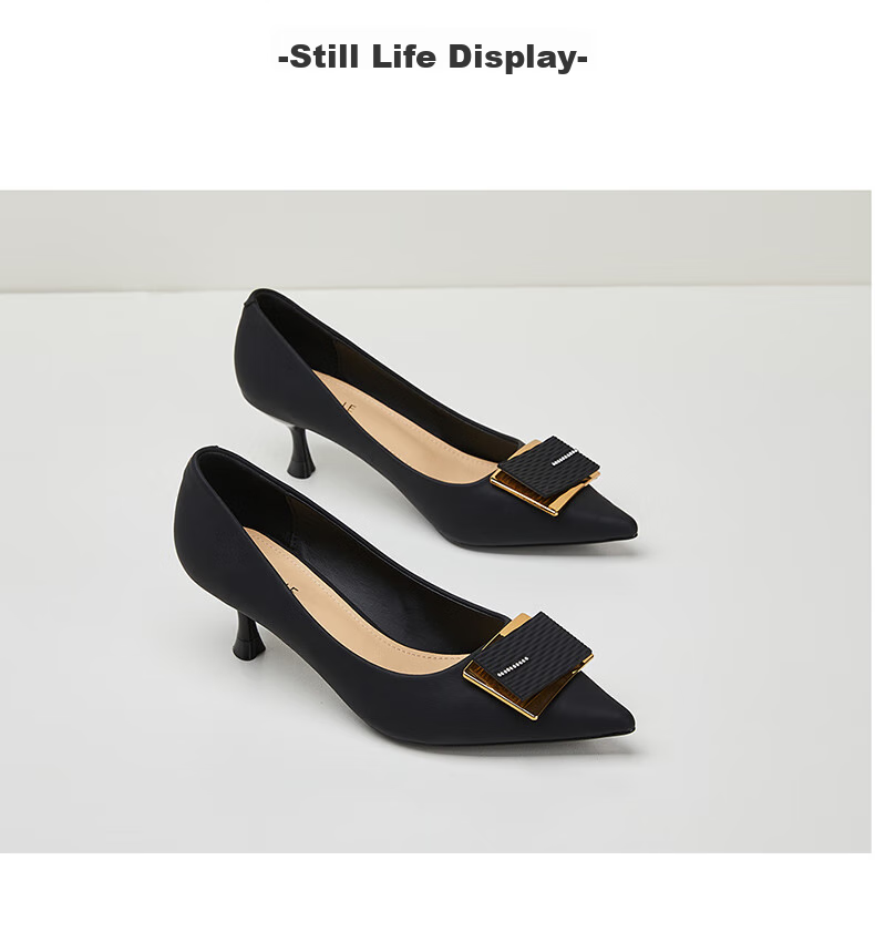 DAPHNE Elegant High Heels for Women, Pointed Toe, Stiletto, Shallow Mouth Pumps, Versatile Work Shoes 4623101023 Beige 36 17