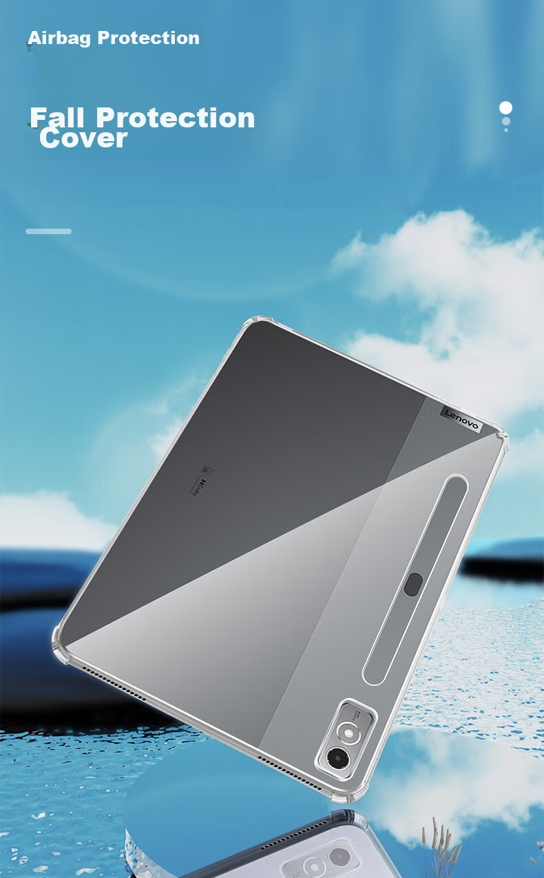 Freeson Compatible Protective Case for Lenovo Xiaoxin Pad Pro, 12.7-Inch 2024 Model Tablet Case, Full Protection Shockproof with Four-Corner Airbags, Anti-Collision Crystal Clear TPU Soft Shell, Transparent 1