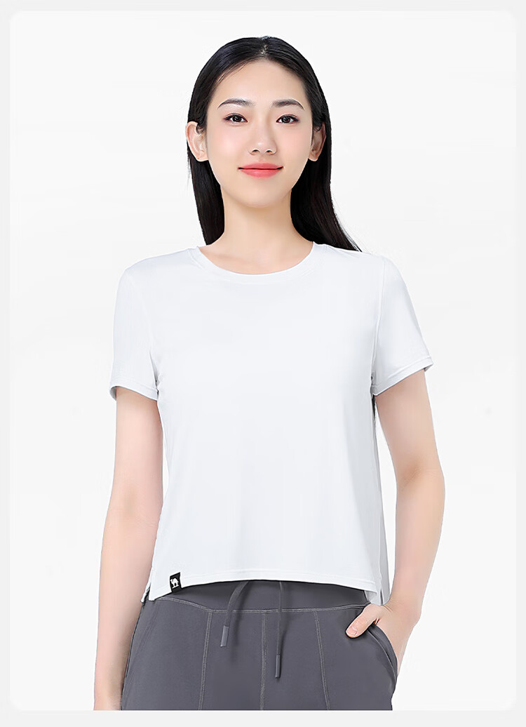 CAMEL Women's Yoga Top, Short-Sleeved, Breathable, Quick-Drying Running Shirt, Fitness Wear, Lightweight Sports T-Shirt Y24BAT6009 38