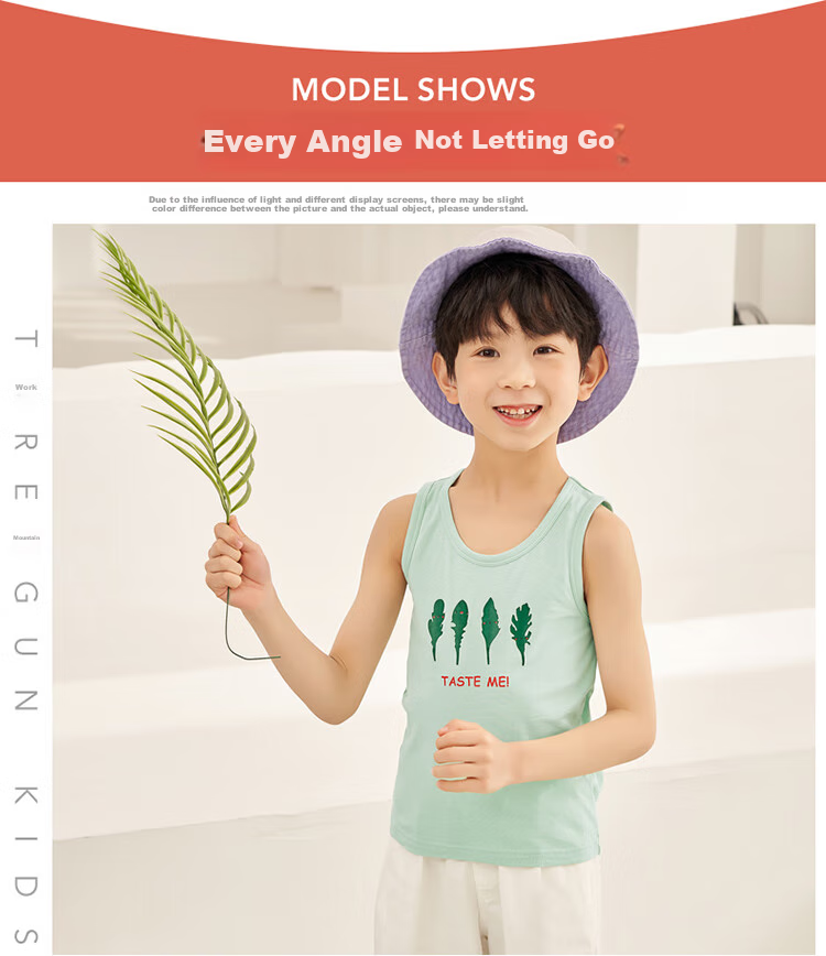 THREEGUN Class A Comfortable Elastic Cotton Vest for Boys And Girls, Children's Outdoor Wear 39121A0 Black 130 16