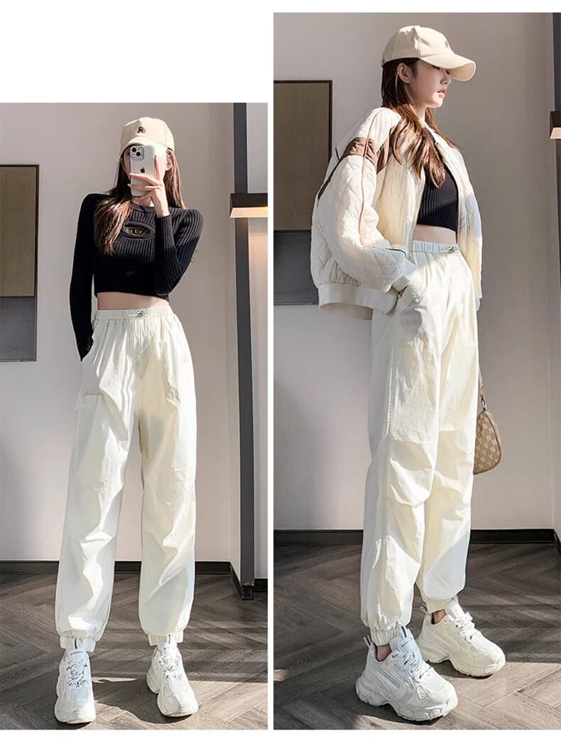 LangSha Women's Workwear down Pants [26 Autumn And Winter New Arrival], Outer Wear White Duck Down Pants, Cold-Resistant Cotton Pants, Northeast Extra Thick Warm Pants 27