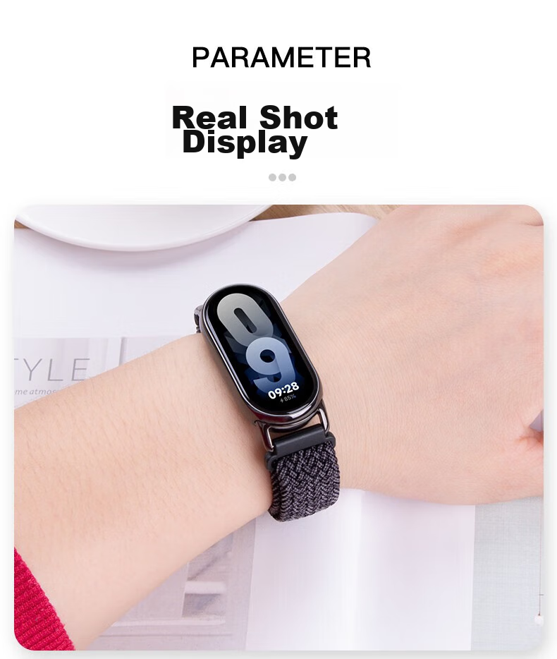 CHENSONG Compatible Nylon Woven Strap for Xiaomi Band 11/8/9/10/NFC, Universal Wristband, Sports Strap for Men And Women, Autumn And Winter Warm Breathable Loop Wristband, Black 7