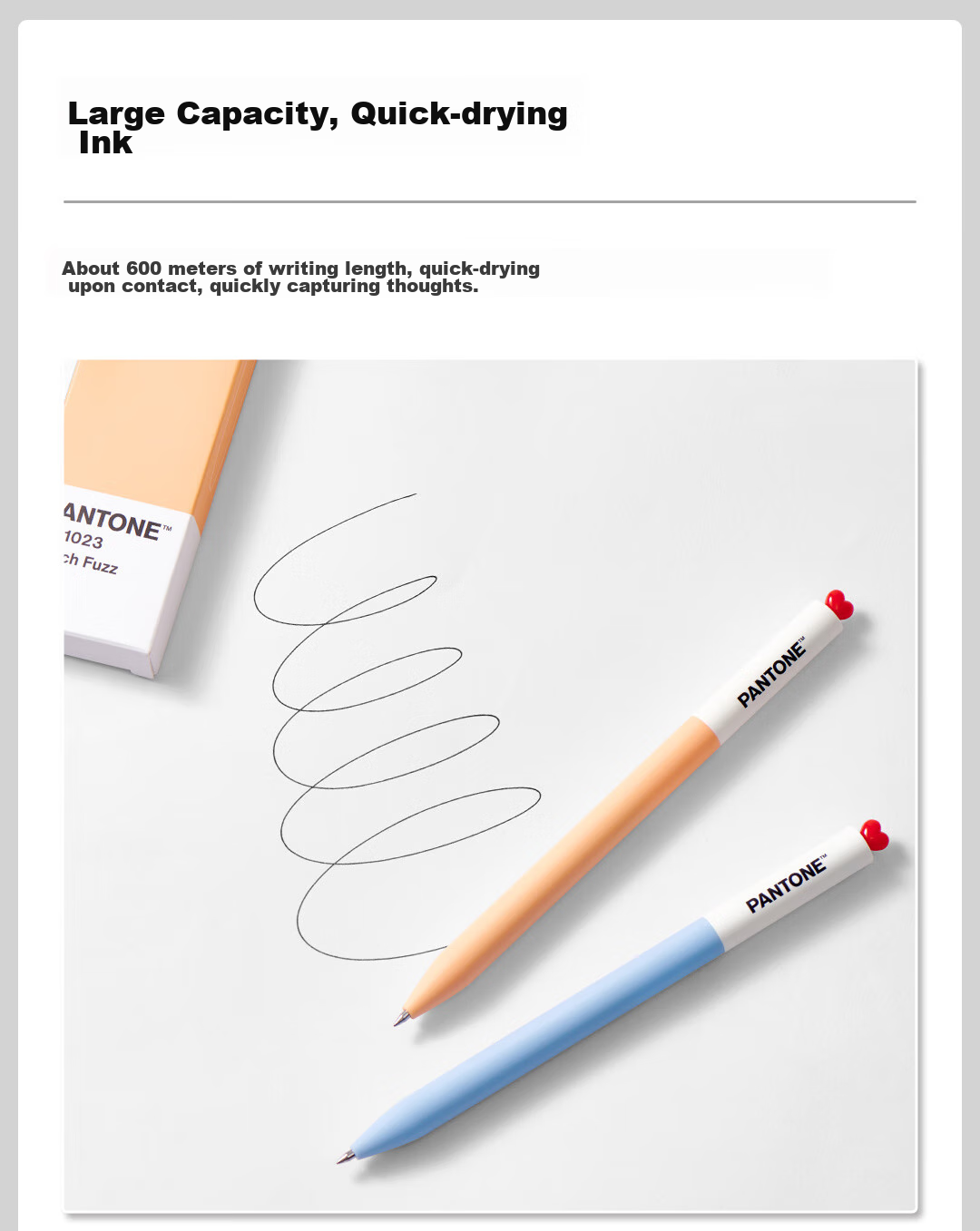 KACO X PANTONE Collaboration, Pantone 0.5mm Gel Pen, Stylish Signature Pen, Quick-Drying Ballpoint Pen, Black Ink Pen, Carbon Pen, Student Exam Pen (2002), 2-Pack 8
