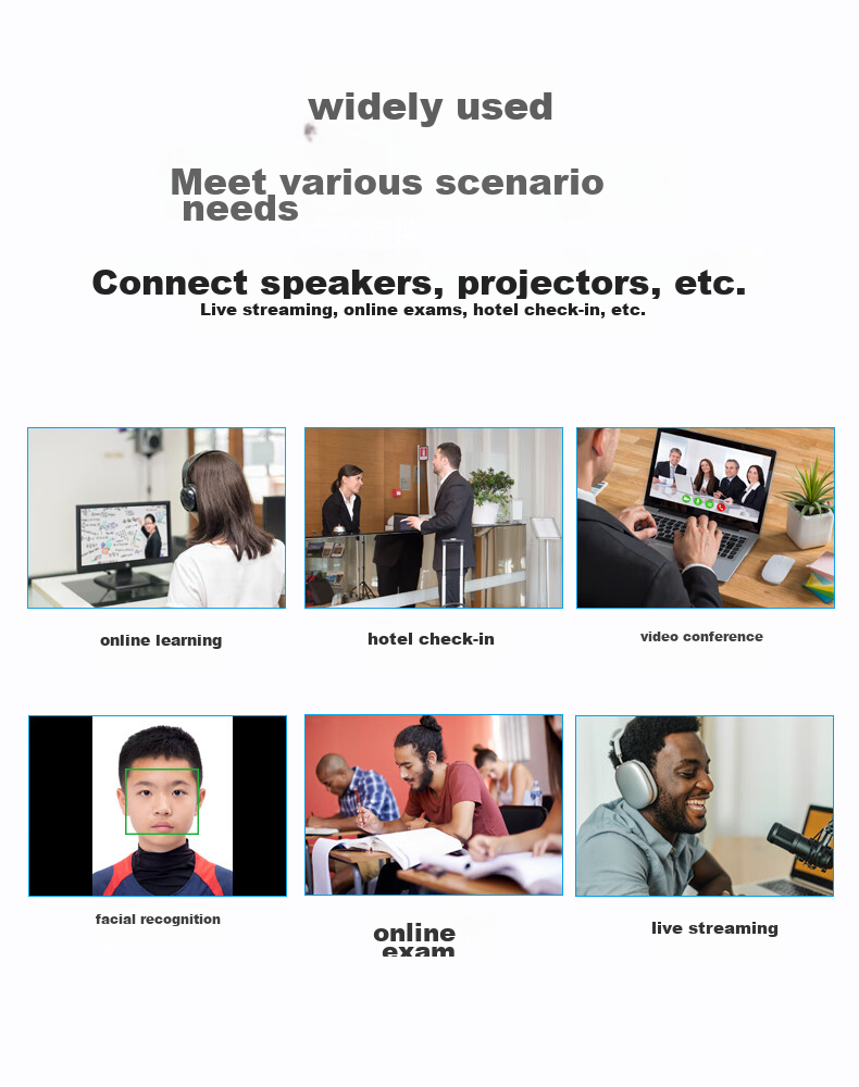 GESOBYTE C305 1080P Wide-Angle HD Webcam for Live Streaming, Video Calls, Conferences, Online Teaching, Home Use, Exams, Research, Note-Taking, Desktop External USB Plug-And Microphone 10