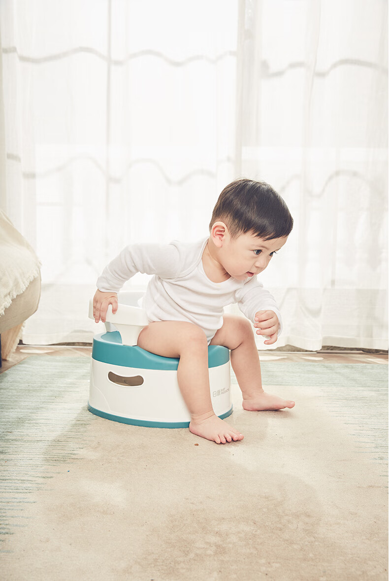 Rikang Children's Toilet for Ages 1-3 Raised Front Barrier PU Soft Cushion Three-In Function Gray X2004-8 9