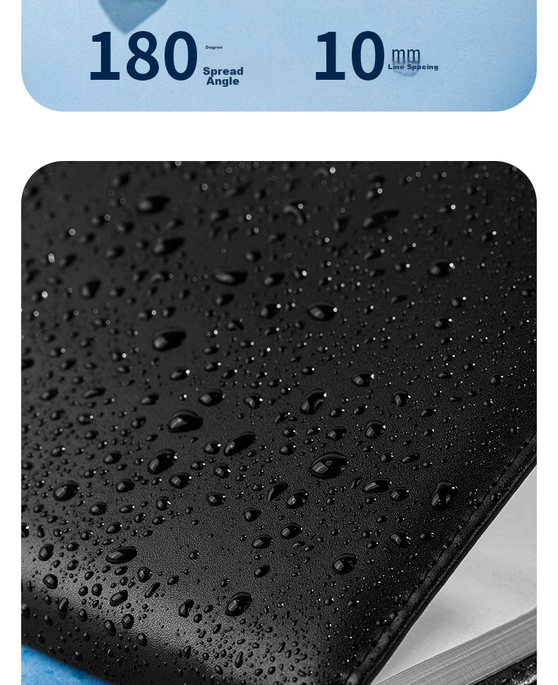 Deli 16K Large Notebook, 80 Sheets, Meeting Record Book, Leather Cover Notebook, Journal, Diary, Stationery, Office Supplies, Black, 7949 13