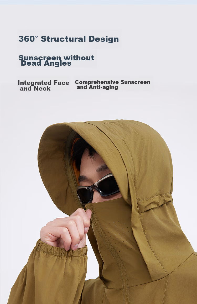 JD Original UPF170+ Ultra-Light Original Yarn Sun Protection Clothing, Outdoor Sun Protection Garment, Cool And Breathable Jacket, Skin Coat for Men And Women, Coffee 3XL 10