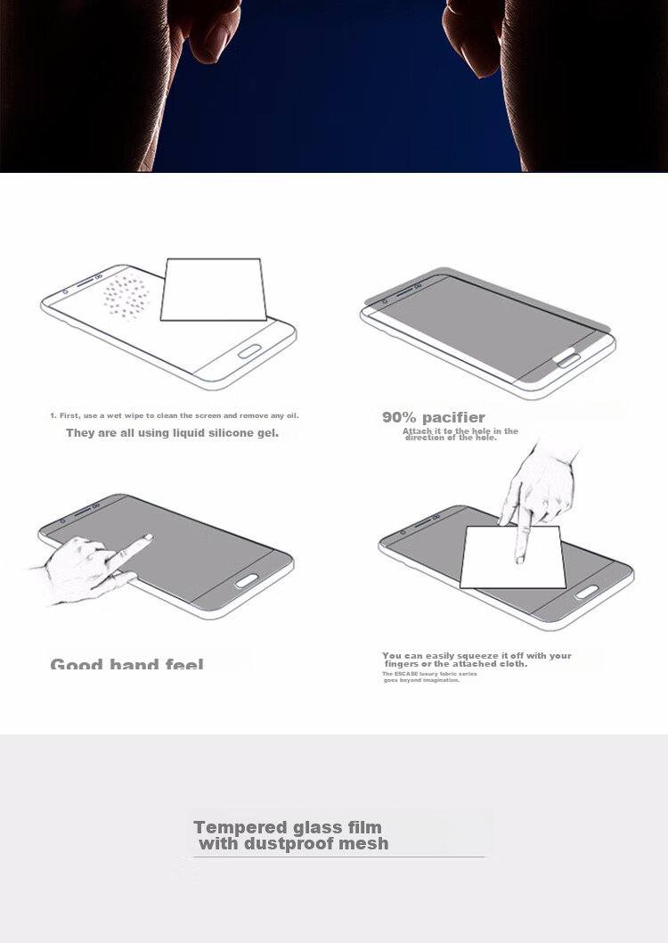 ESCASE [Two Pieces] IPhone 8 Plus/7 Plus/6S Plus Tempered Glass Screen Protector, High-Definition Screen Coverage Non-Water Gel Film, Front Glass Film 14