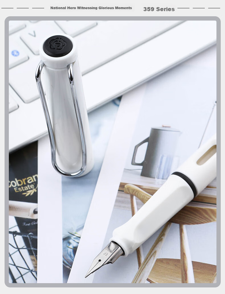 HERO Fountain Pen 359 Ergonomic Design, Soft Black/blue Random Color, EF Nib Thin/Thick Plate Craftsmanship, Student Calligraphy Fountain Pen, Iridium Gold Fountain Pen, Signature Pe 10