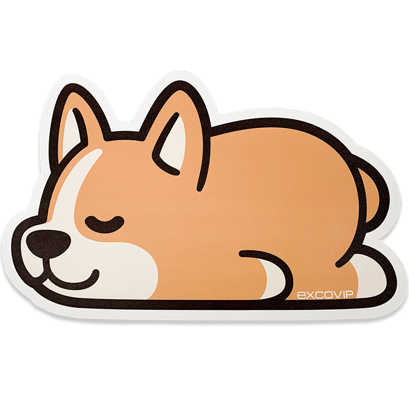 EXCO Small Corgi Mouse Pad, Waterproof Leather Cute Cartoon Anime Laptop Office Gaming Mat for Girls 9111