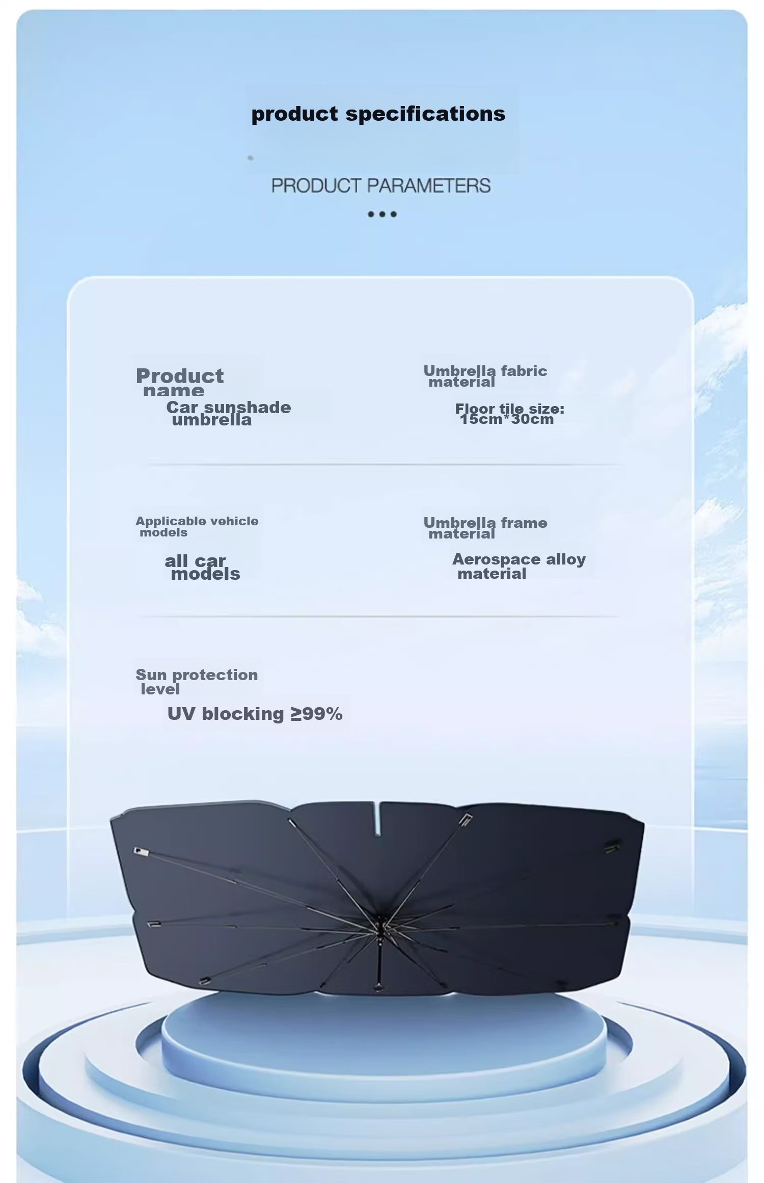 HELLOLEIBOO Laser Car Sunshade, Window Sun Protection, Heat Insulation Sunshade, Car Interior Dedicated Front Windshield Sunshade Cover 24