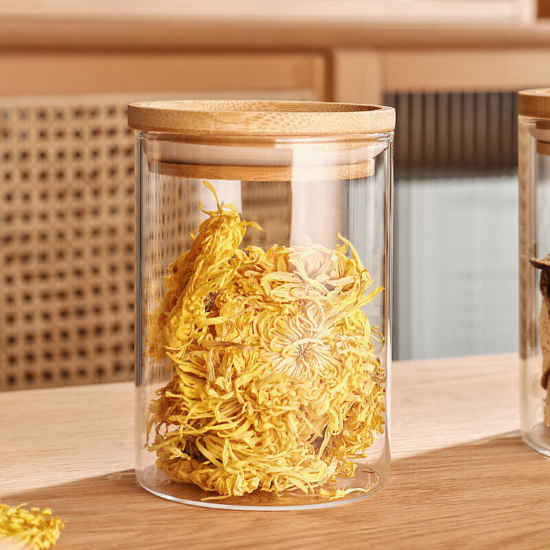 CRISTALGLASS Airtight Glass Jar, Food-Grade Storage Container for Tea Leaves, Coffee Beans, Grains And Herbs, 500ml
