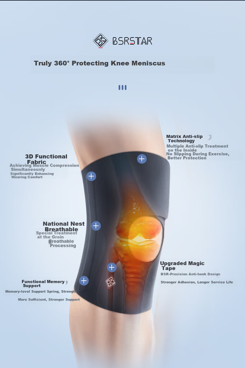 Bestray 3D Knee Brace for Meniscus Injury, Professional Sports Knee Support for Men And Women, Joint Protection for Basketball Players 3