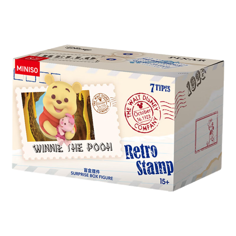 MINISO Disney Retro Stamp Series Blind Box Figurine, Children's Toy, Peripheral Desktop Decoration, Birthday Gift for Wome