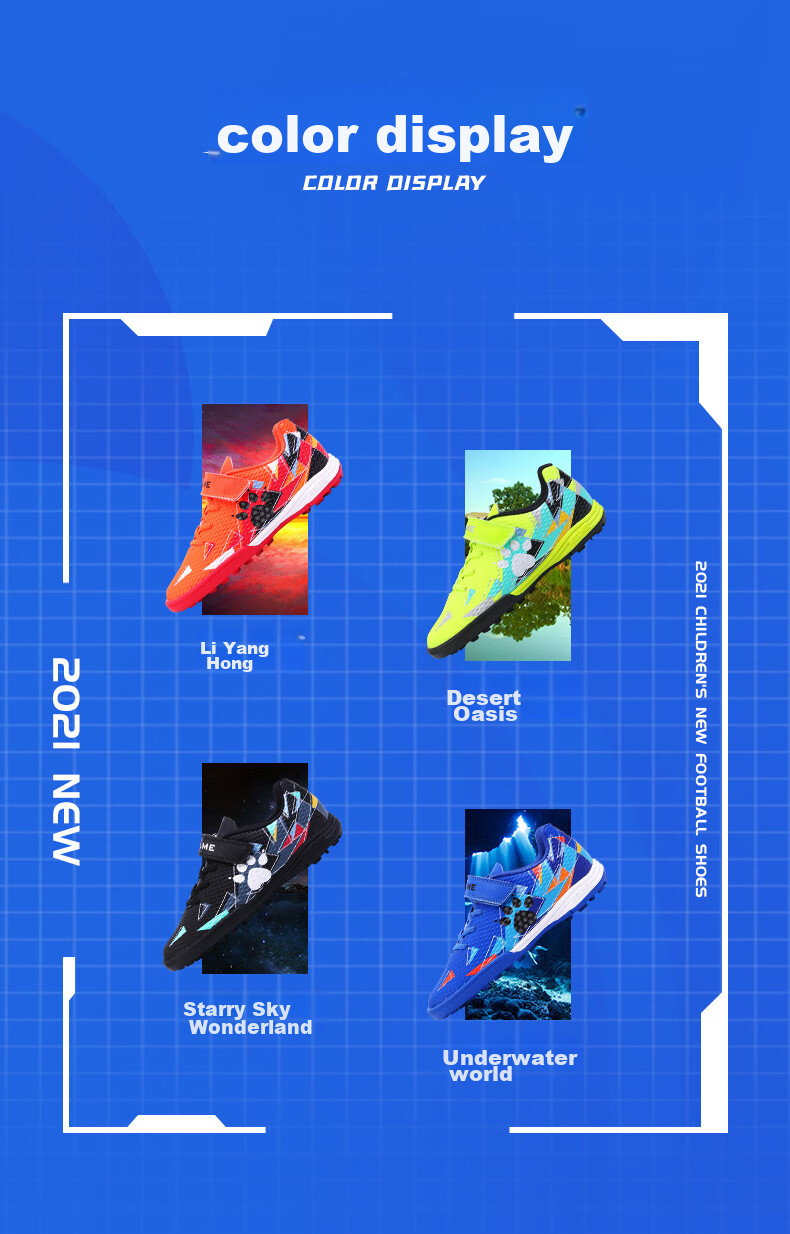 KELME Youth TF Turf Soccer Cleats, Breathable Competition Shoes for Students, Non-Slip And Wear-Resistant Football Boots, Royal Blue, Size 28 2