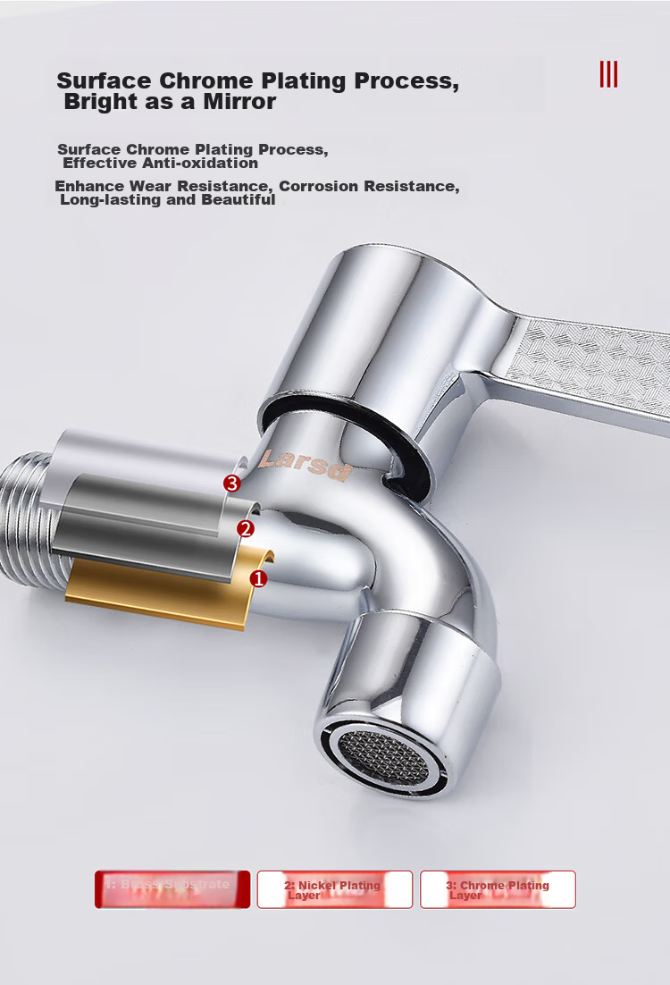 Larsd Mop Sink Faucet, Single Cold Quick-Open Tap, Extended Faucet for Mop Sink 8