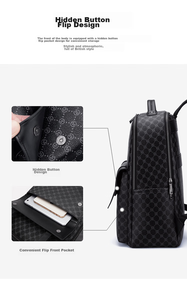 GOLF Backpack, Men's Fashionable Printed Large Capacity Backpack, Water-Resistant Laptop Bag for Men And Women, Student Schoolbag, Trendy Casual Business Travel Backpack, 5I688466J Black 12