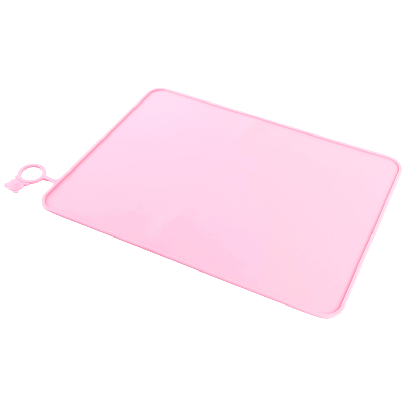 CHERISHES LIFE Placemat for Elementary School Students, Silicone Table Mat, Waterproof And Non-Slip Heat Insulation Pad for Children, School Lunch Mat, 31*41cm, Pink